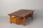 2 Benches put together make a cocktail table or coffee table