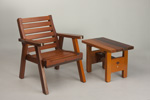 24" Bench as end table with club chair