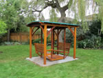 2 Porch Swings make up a unique canopy swing