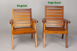 Dining Club Patio Chairs - Regular and High Back comparison