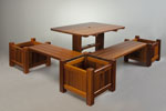 Rectangular Table shown with Planter Bench System