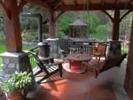 Porch Swing on patio with other outdoor furniture