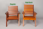 Standard Club Patio Chair - Regular and High Back comparison
