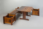 Large Rectangular Patio Table with planter bench system