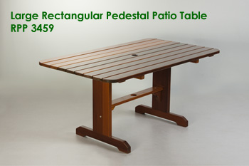 Large Rectangular Pedestal Patio Table