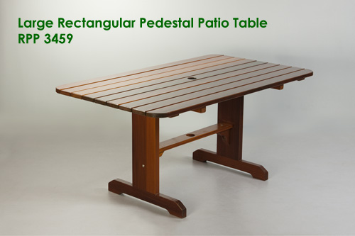 Large Rectangular Pedestal Patio Table