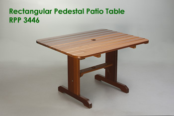 Rectangular Pedestal Patio Table